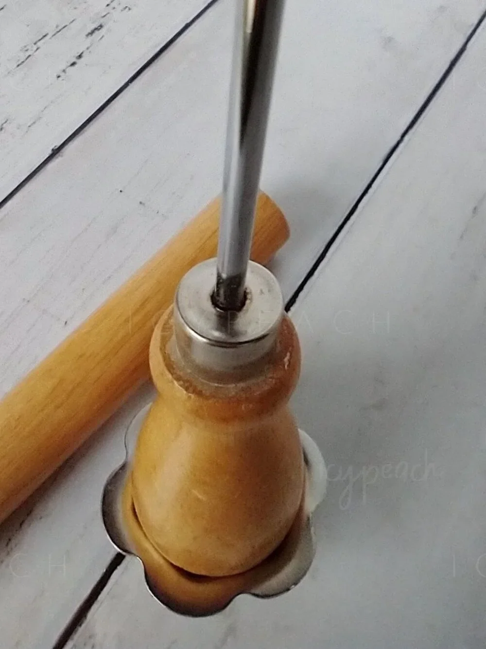 Ice Pick Wood Handle Metal Cap Crusher Sheath Cover Rustic Farmhouse Cabin Retro